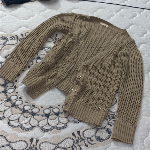 Button down Knitted light brown Cardigan - Picture 1 of 3